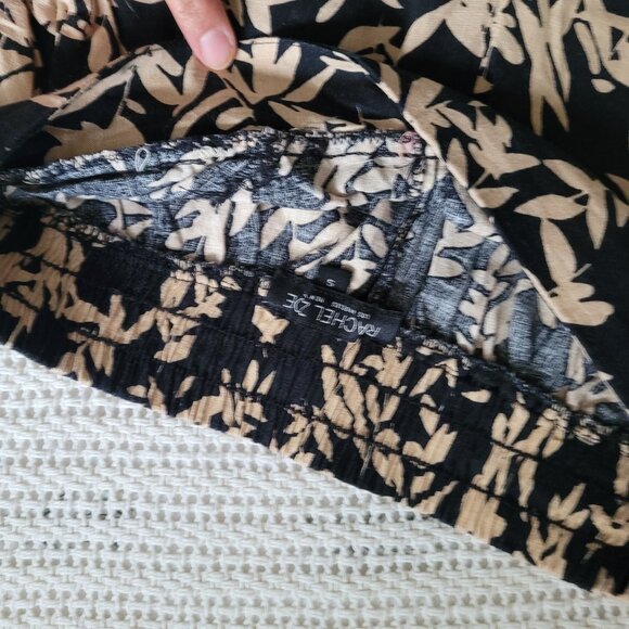 Rachel Zoe Linen Blend Wide Leg Pull On Pants w/ Side Pockets, Tropical Medi - Picture 2 of 6